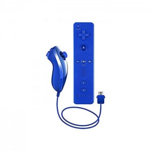 Comando Nintendo Wii e Wii U + Nunchuck Azul Escuro